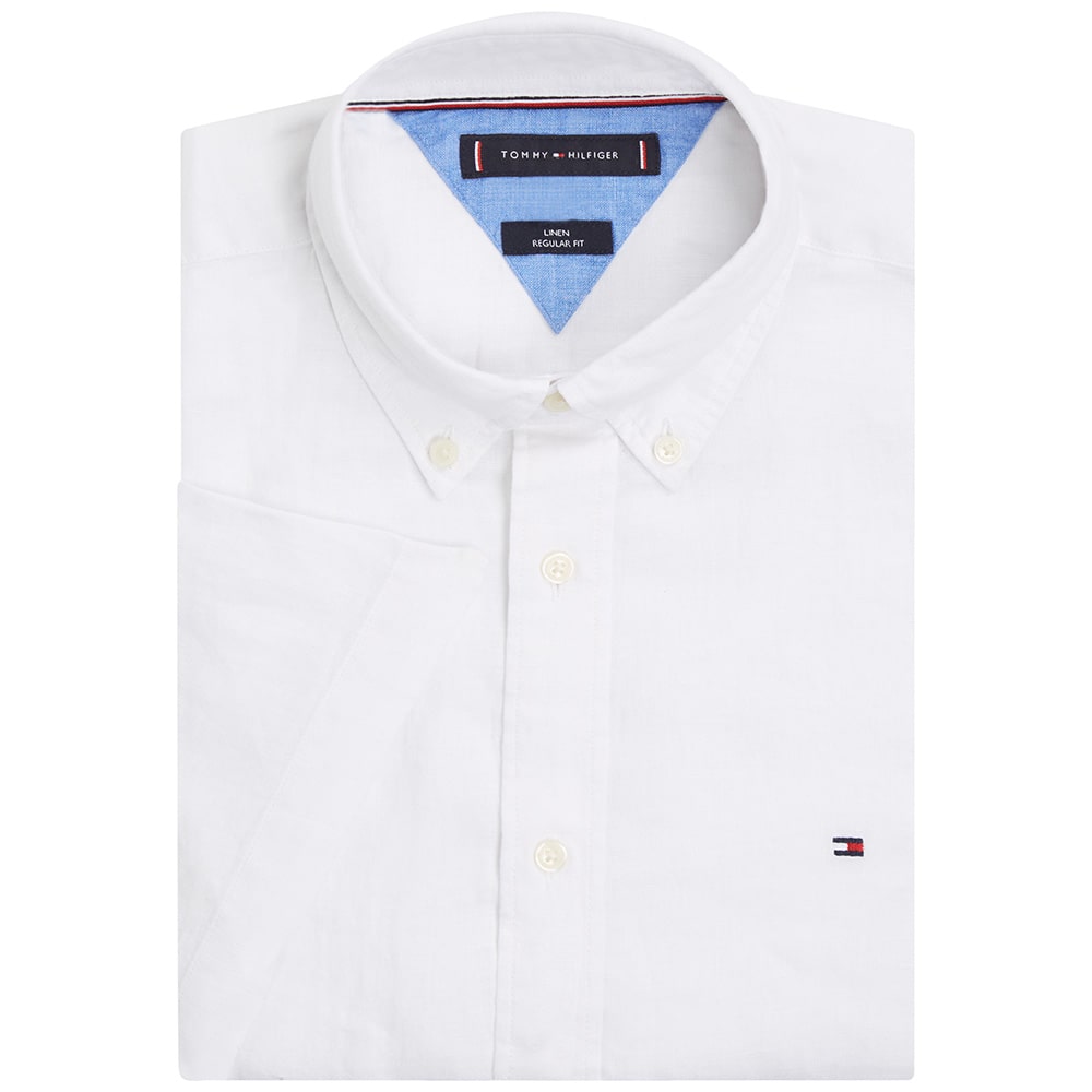 Tommy Hilfiger Λευκό Πουκάμισο Button Down 100% Linen - MW0MW35207