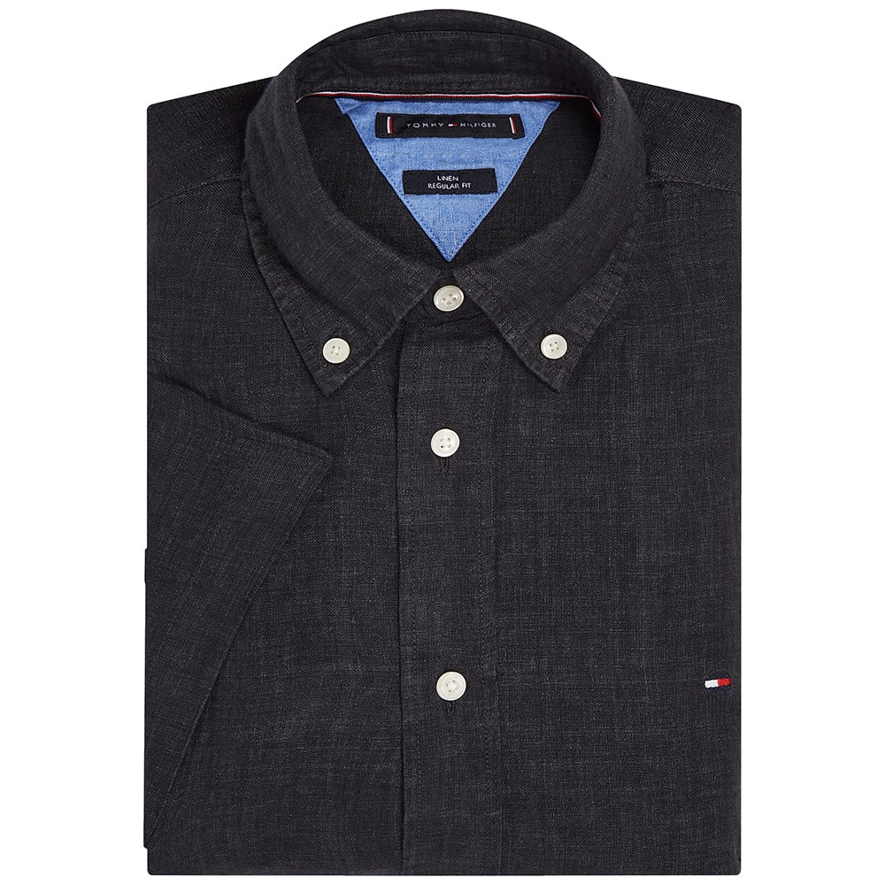 Tommy Hilfiger Μαύρο Πουκάμισο Button Down 100% Linen - MW0MW35207