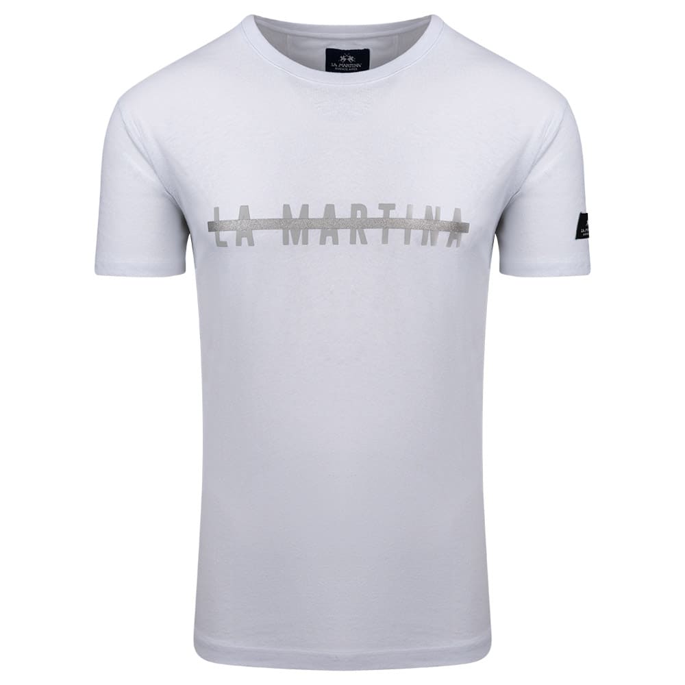 La Martina Λευκό T-shirt C Neck - 3LMVMR302