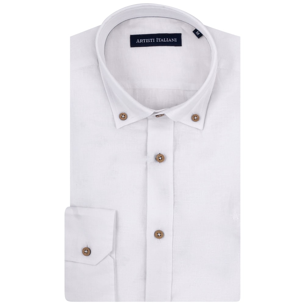Artisti Italiani Λευκό Πουκάμισο Button Down - AI18734/CBD