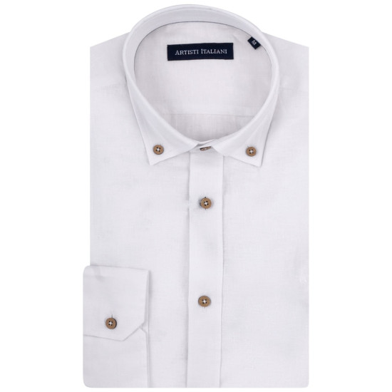 Artisti Italiani Λευκό Πουκάμισο Button Down - AI18734/CBD