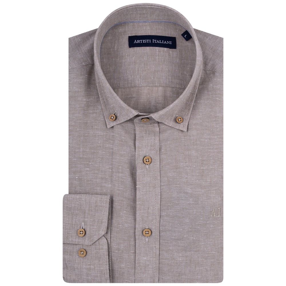 Artisti Italiani Λαδί Πουκάμισο Button Down - AI18734/CBD