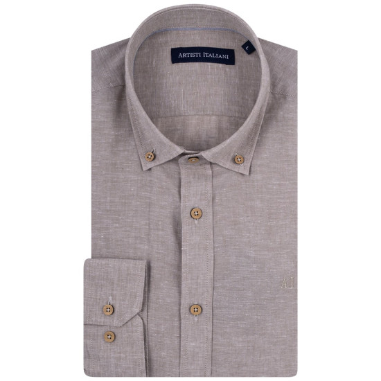 Artisti Italiani Λαδί Πουκάμισο Button Down - AI18734/CBD