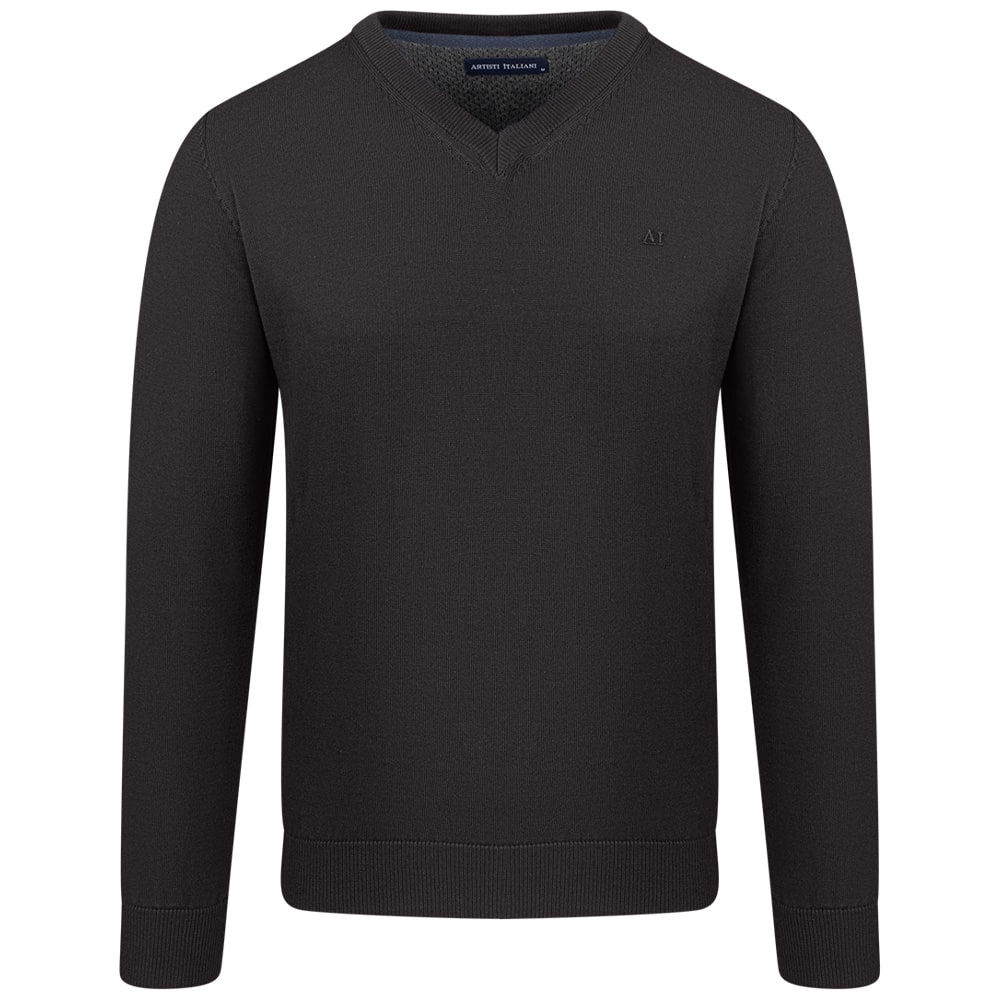 Artisti Italiani Μαύρο Πουλόβερ V-Neck - AI27411