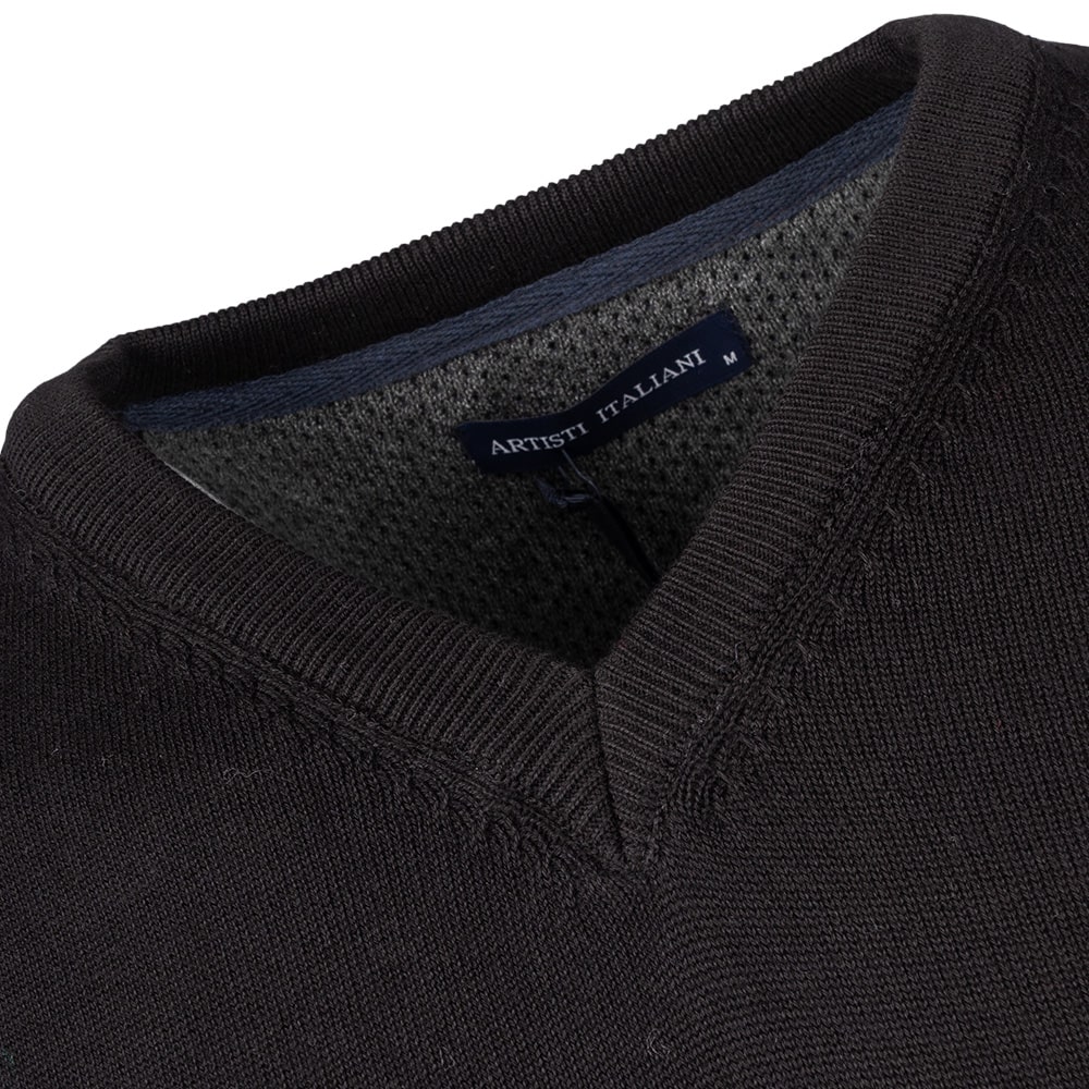Artisti Italiani Μαύρο Πουλόβερ V-Neck - AI27411