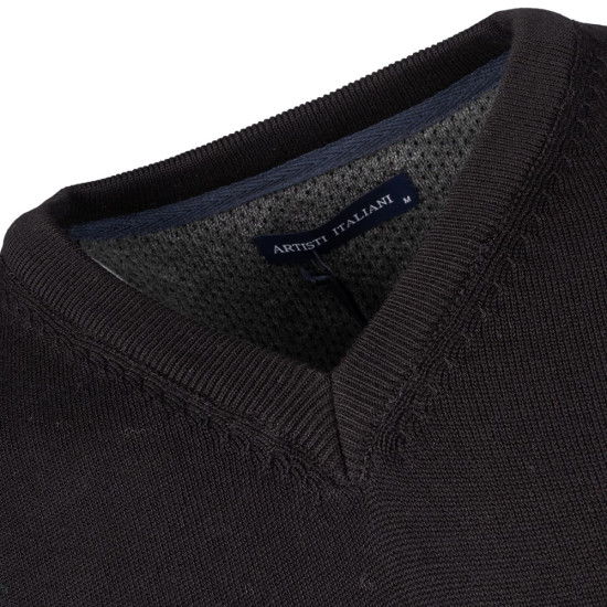 Artisti Italiani Μαύρο Πουλόβερ V-Neck - AI27411