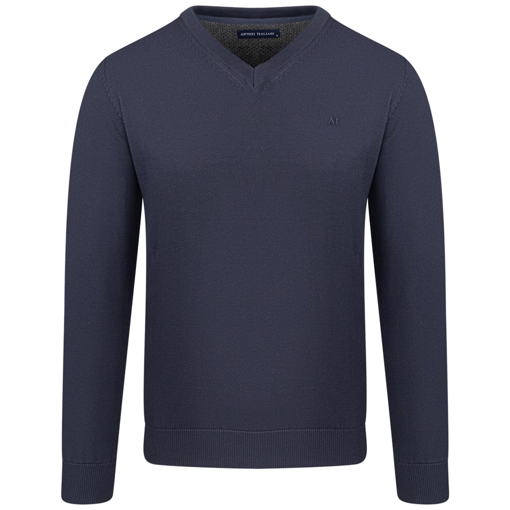 Artisti Italiani Μπλε Πουλόβερ V-Neck - AI27411