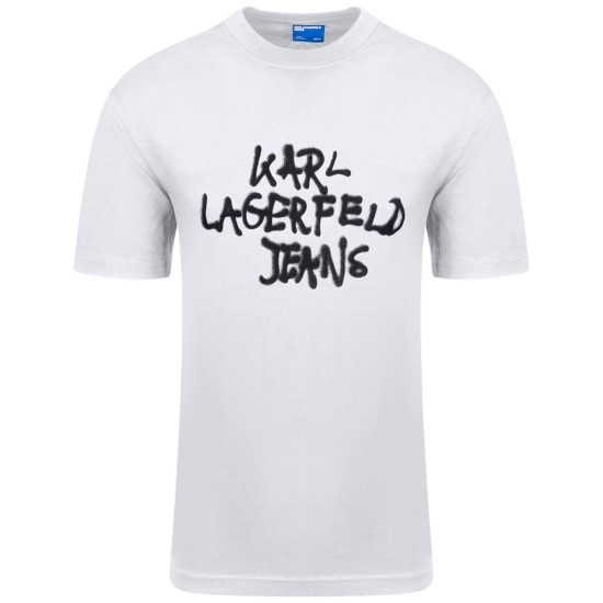 KARL JEANS Λευκό T-shirt C Neck - B1M17065