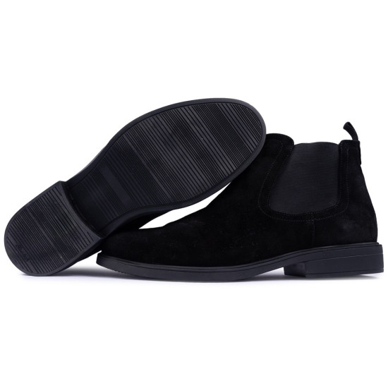 Boss Shoes Μαύρο Μποτάκι 100% Leather - C7861 SUE