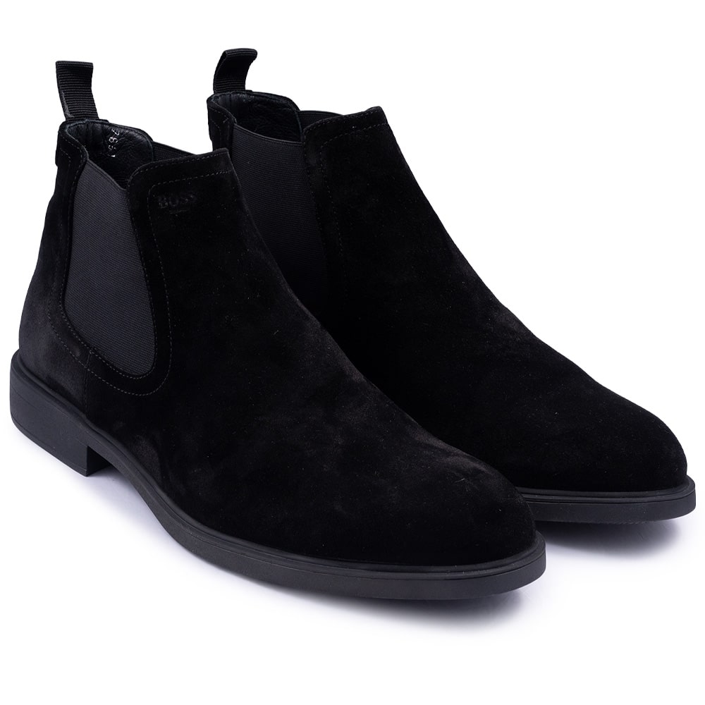 Boss Shoes Μαύρο Μποτάκι 100% Leather - C7861 SUE