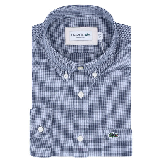 LACOSTE Μπλε Καρό Πουκάμισο Button Down - 3CH2564