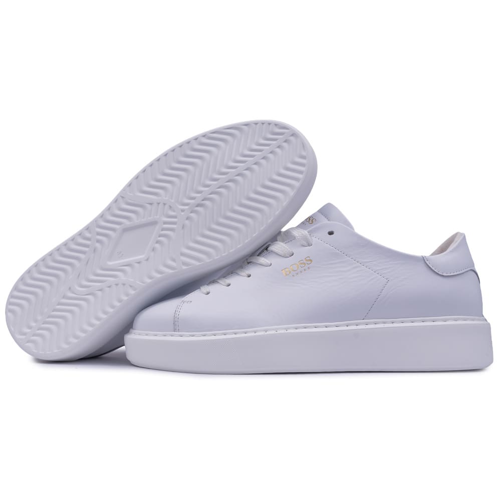 Boss Shoes Λευκά Sneakers 100% Leather - D5720