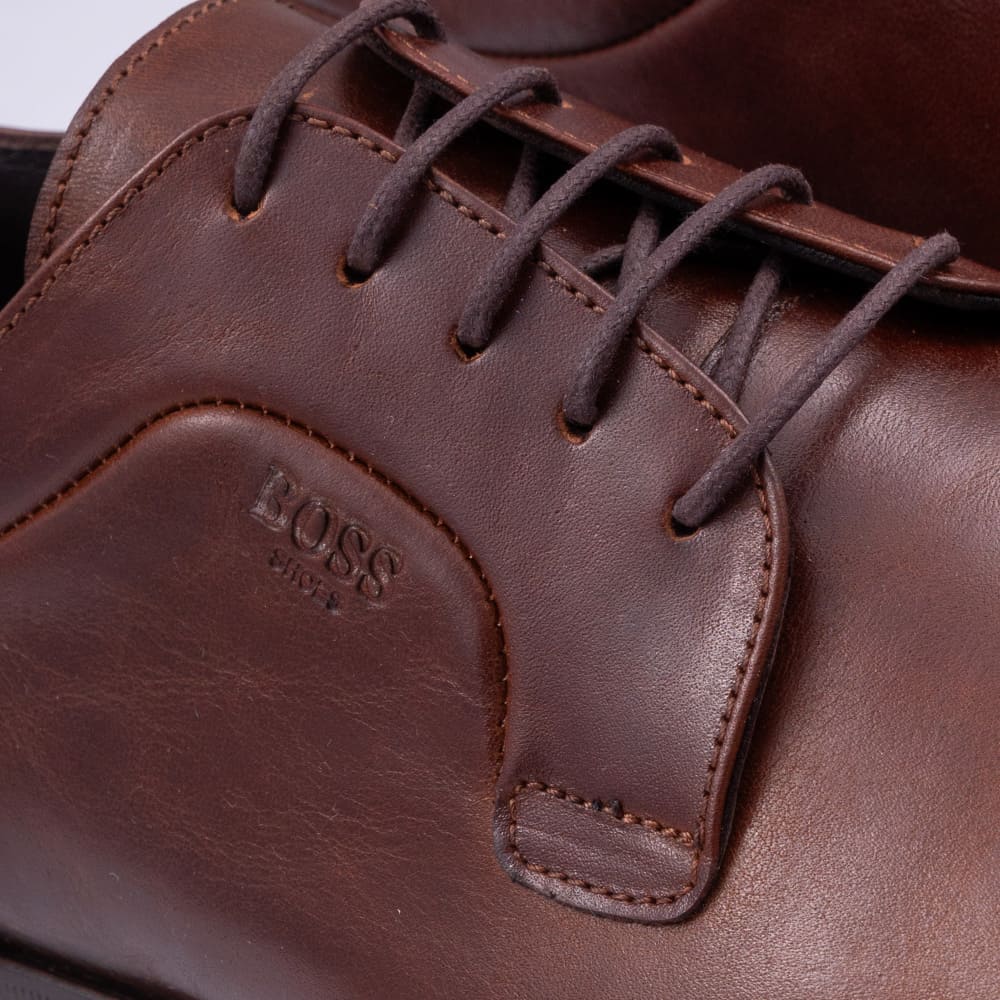 BOSS SHOES Καφέ Derby 100% Leather - D7521