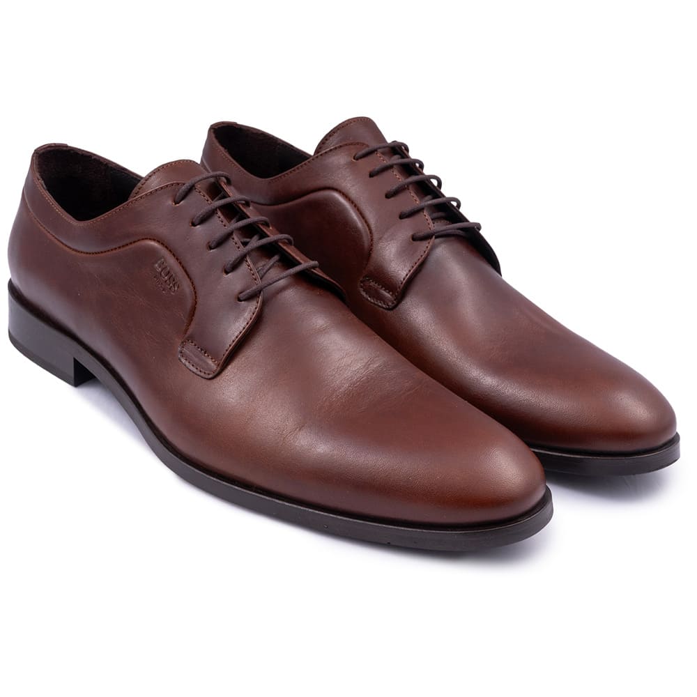 BOSS SHOES Καφέ Derby 100% Leather - D7521