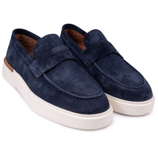 Boss Shoes Μπλε Loafer 100% Leather - D7864 SUE