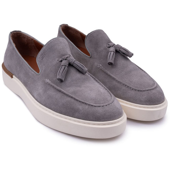 Boss Shoes Γκρι Loafer 100% Leather - D7865 SUE