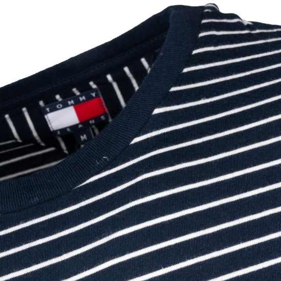 Tommy Jeans Μπλε Ριγέ T-shirt C Neck - DM0DM20377