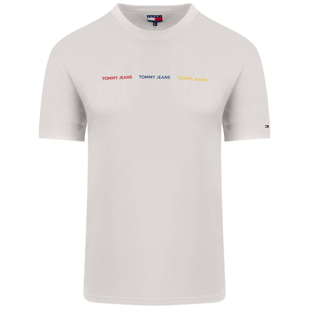Tommy Jeans Εκρού T-shirt C Neck - DM0DM23180