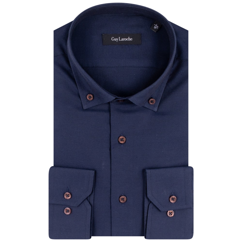 Guy Laroche Μπλε Πουκάμισο Regular Fit Button Down - GLDW28714/BD