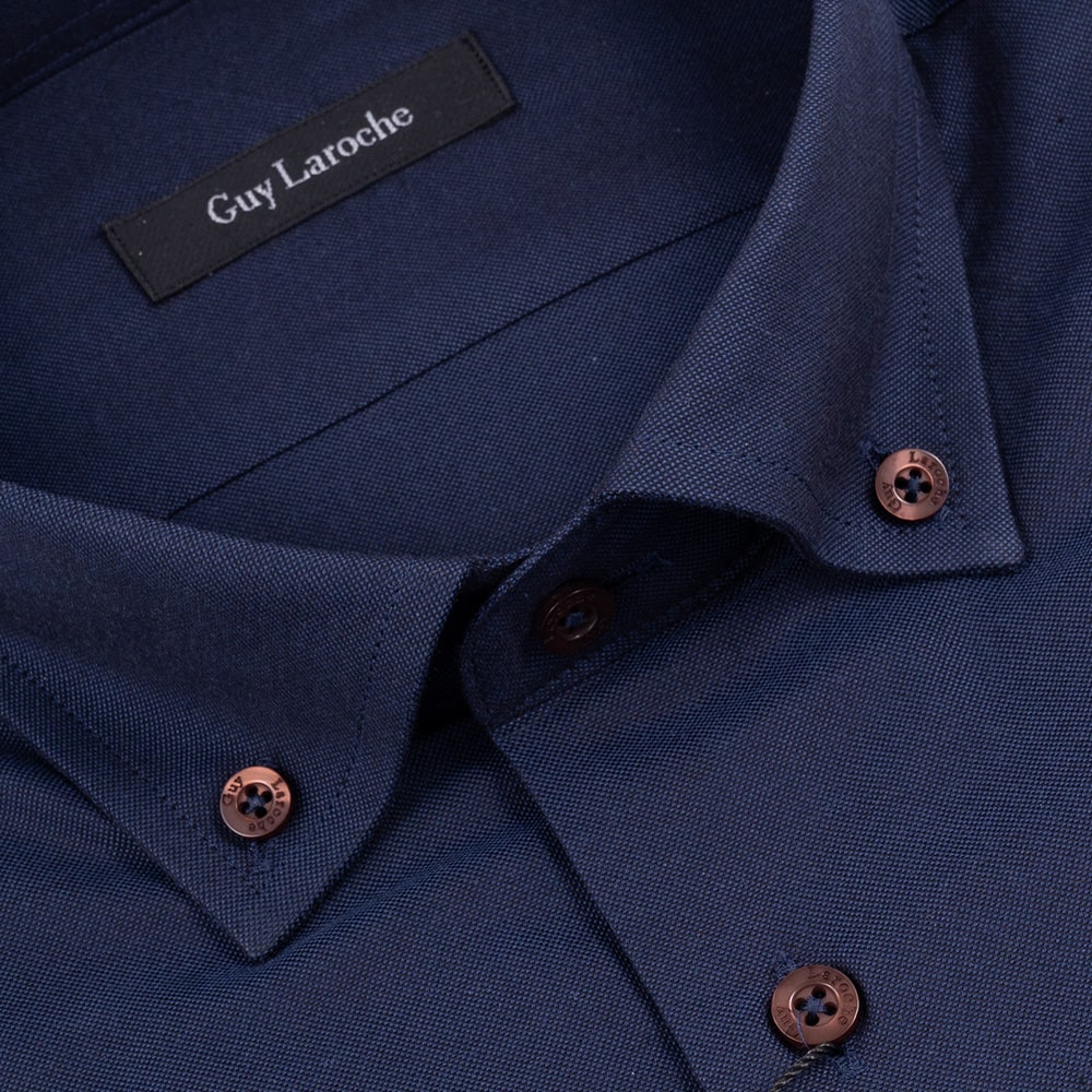 Guy Laroche Μπλε Πουκάμισο Regular Fit Button Down - GLDW28714/BD