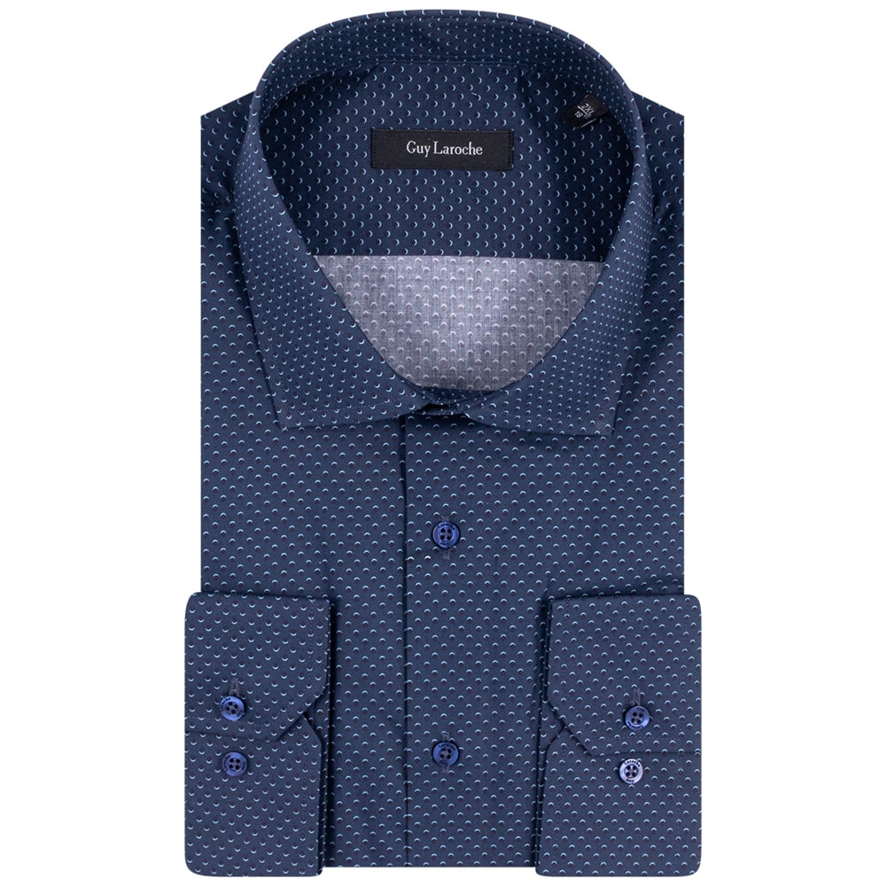 Guy Laroche Μπλε Πουκάμισο Με Σχέδιο Slim Fit - GLDW28720/SL