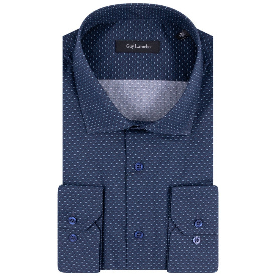 Guy Laroche Μπλε Πουκάμισο Με Σχέδιο Regular Fit - GLDW28720/CL-1