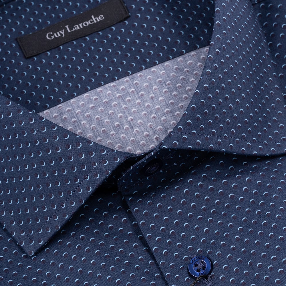 Guy Laroche Μπλε Πουκάμισο Με Σχέδιο Slim Fit - GLDW28720/SL