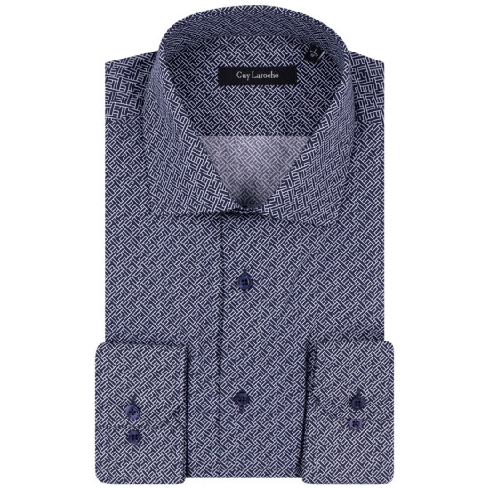 Guy Laroche Μπλε Πουκάμισο Με Σχέδιο Regular Fit - GLDW28721/CL