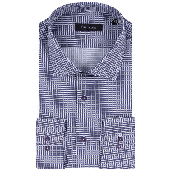 Guy Laroche Μπλε Πουκάμισο Με Μικροσχέδιο Regular Fit - GLDW28727/CL-1