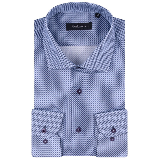 Guy Laroche Μπλε Πουκάμισο Με Σχέδιο Regular Fit - GLDW28729/CL-1