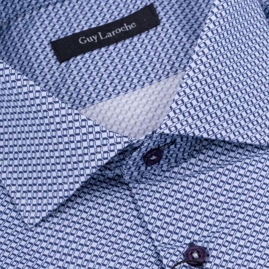 Guy Laroche Μπλε Πουκάμισο Με Σχέδιο Regular Fit - GLDW28729/CL-1