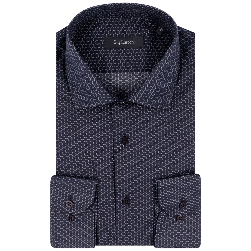 Guy Laroche Μαύρο Πουκάμισο Με Μικροσχέδιο Slim Fit - GLDW28731/SL