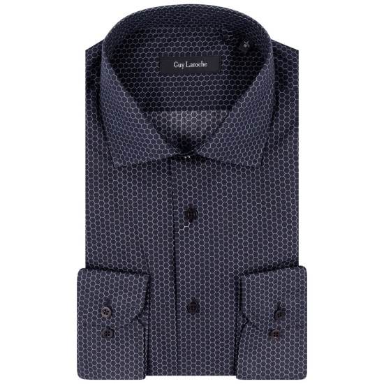 Guy Laroche Μαύρο Πουκάμισο Με Μικροσχέδιο Regular Fit - GLDW28731/CL