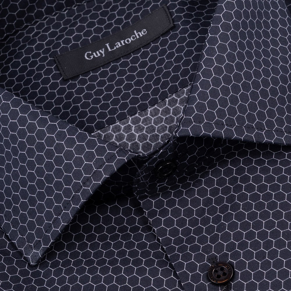 Guy Laroche Μαύρο Πουκάμισο Με Μικροσχέδιο Slim Fit - GLDW28731/SL