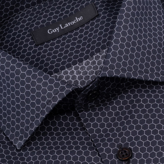 Guy Laroche Μαύρο Πουκάμισο Με Μικροσχέδιο Regular Fit - GLDW28731/CL