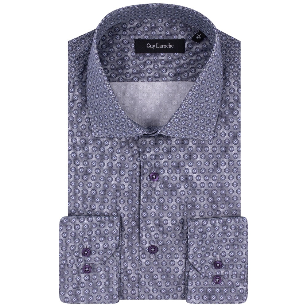 Guy Laroche Γκρι Πουκάμισο Με Σχέδιο Regular Fit - GLDW28733/CL