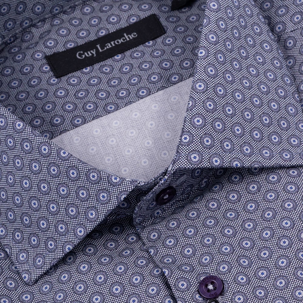 Guy Laroche Γκρι Πουκάμισο Με Σχέδιο Regular Fit - GLDW28733/CL