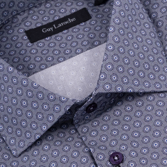 Guy Laroche Γκρι Πουκάμισο Με Σχέδιο Regular Fit - GLDW28733/CL