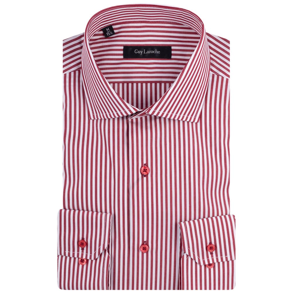 Guy Laroche Κόκκινο Πουκάμισο Ριγέ  Regular Fit - GLES18235/CL