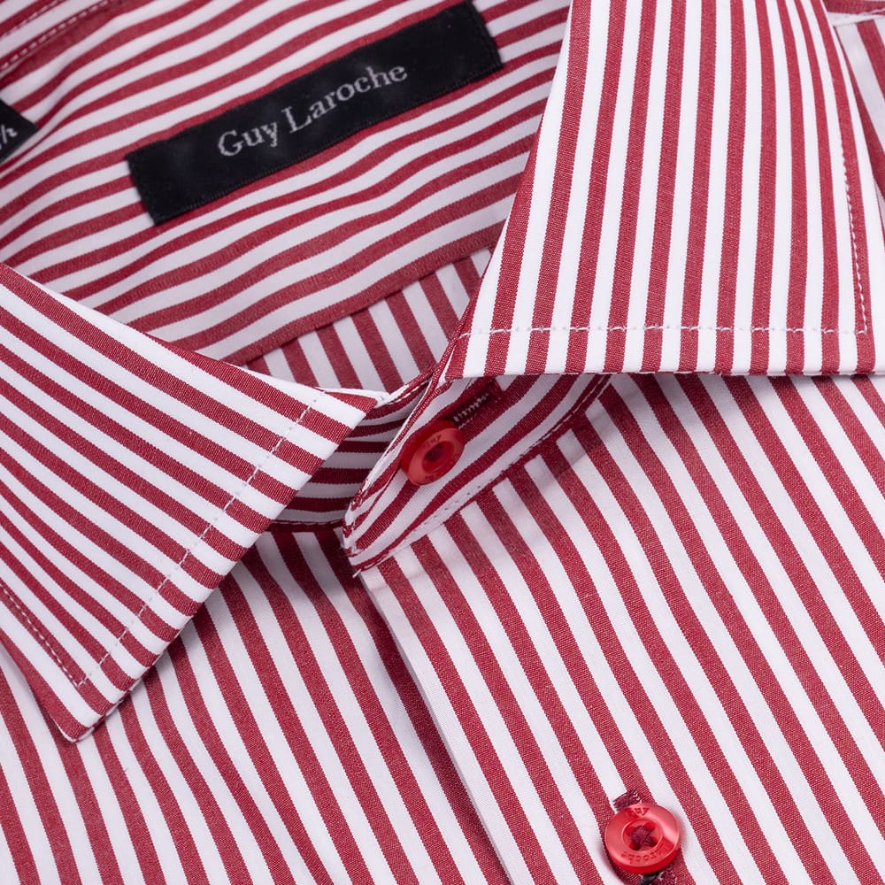 Guy Laroche Κόκκινο Πουκάμισο Ριγέ  Regular Fit - GLES18235/CL