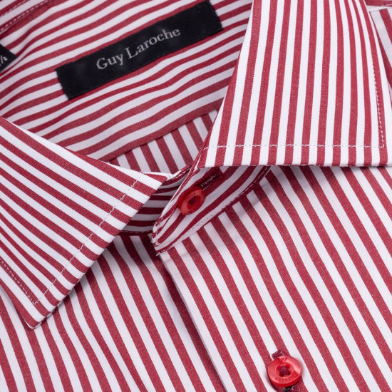 Guy Laroche Κόκκινο Πουκάμισο Ριγέ  Regular Fit - GLES18235/CL