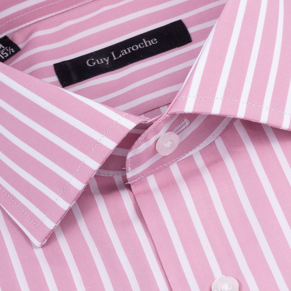 Guy Laroche Ροζ Πουκάμισο Ριγέ Big & Tall - GLES18238/CL-1