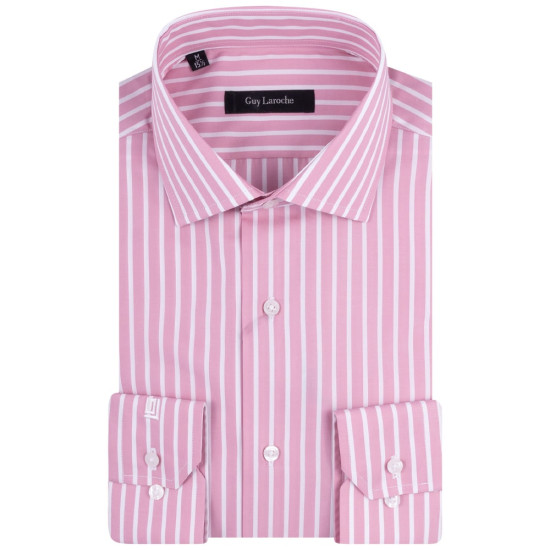 Guy Laroche Ροζ Πουκάμισο Ριγέ Big & Tall - GLES18238/CL-1