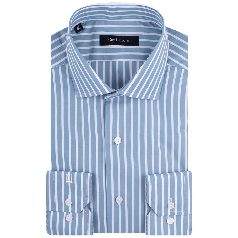 Guy Laroche Μπλε Πουκάμισο Ριγέ Big & Tall - GLES18238/CL-1