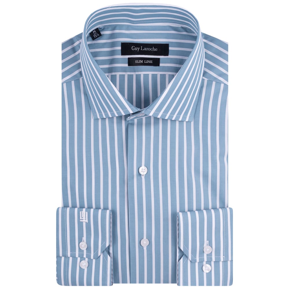 Guy Laroche Μπλε Πουκάμισο Ριγέ Slim Fit - GLES18238/SL