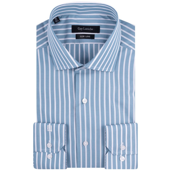 Guy Laroche Μπλε Πουκάμισο Ριγέ Slim Fit - GLES18238/SL