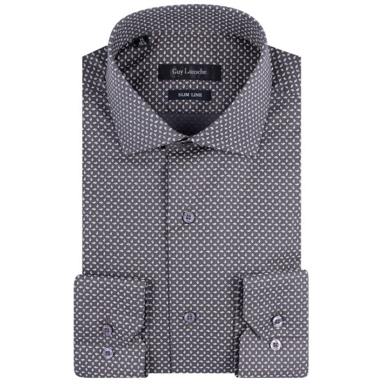 Guy Laroche Γκρι Πουκάμισο Με Σχέδιο Slim Fit - GLES18286/SL