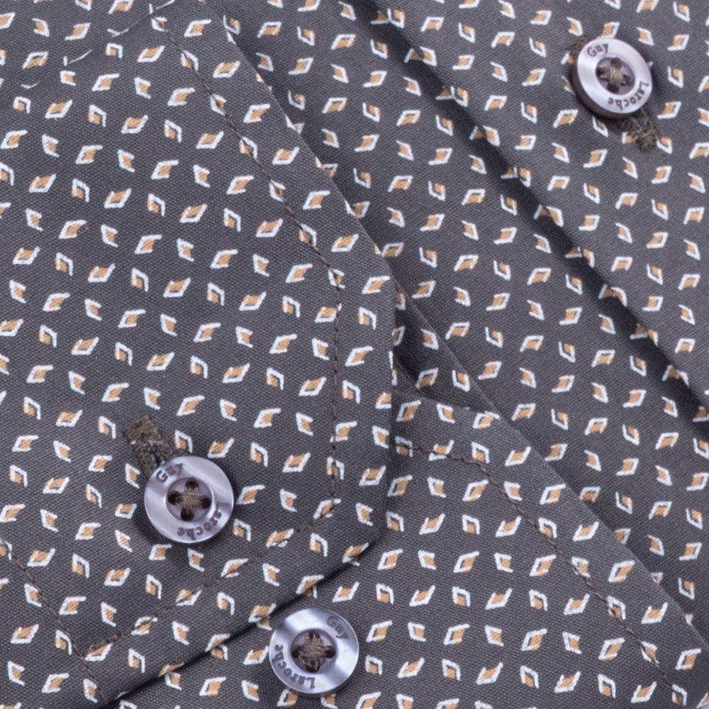 Guy Laroche Γκρι Πουκάμισο Με Σχέδιο Regular Fit - GLES18286/CL