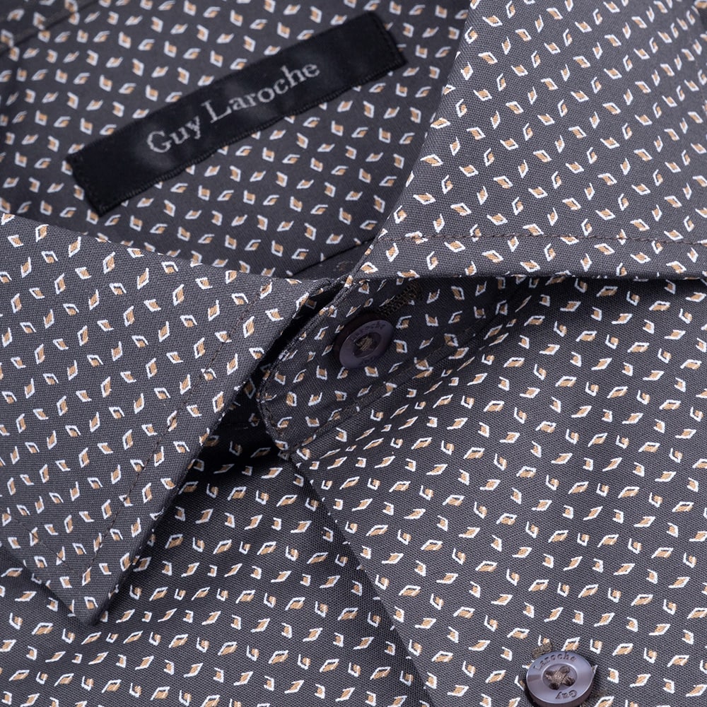 Guy Laroche Γκρι Πουκάμισο Με Σχέδιο Regular Fit - GLES18286/CL