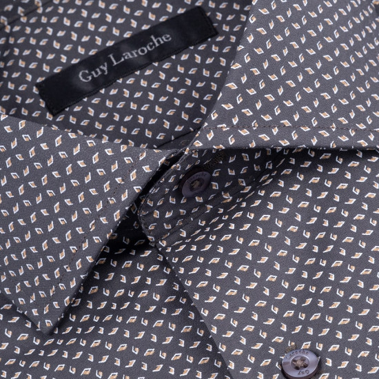 Guy Laroche Γκρι Πουκάμισο Με Σχέδιο Regular Fit - GLES18286/CL